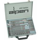 Coffret - SDS-plus KIT Set 16, 16&nbsp;pi&egrave;ces, foret, burin pointe 250&nbsp;mm, plat 20x25