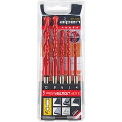 Coffret - Foret multi-usage en carbure avec tige cylindrique, court