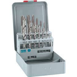 Coffret - Taraud &agrave; rainurer HSS, &agrave; rainure droite, pour filetage m&eacute;trique ISO DI