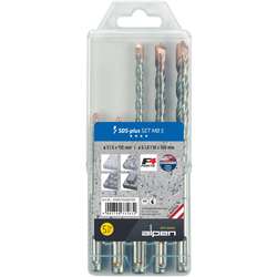 Coffret - &laquo;&nbsp;F4&nbsp;&raquo;, foret pour marteau perforateur SDS-plus, 2&nbsp;tranchants, L2=250 
