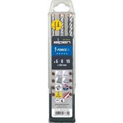 Coffret - FORCE X, foret pour marteau perforateur SDS-plus, 4&nbsp;tranchants, L2=250