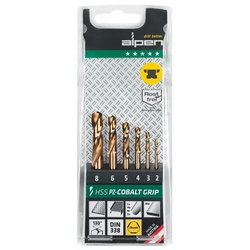 Coffret - Foret h&eacute;lico&iuml;dal HSS Cobalt, tige &agrave; 3&nbsp;pans, extra-court, DIN 1897 PZ