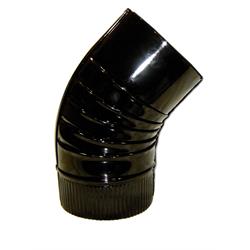 Coude 45° émaillé noir agrafé